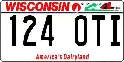 WI license plate 124OTI