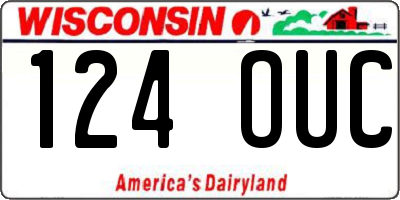 WI license plate 124OUC