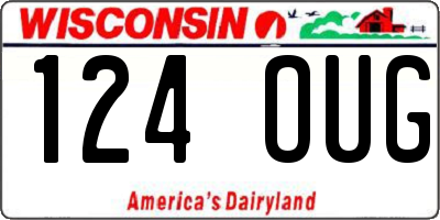 WI license plate 124OUG