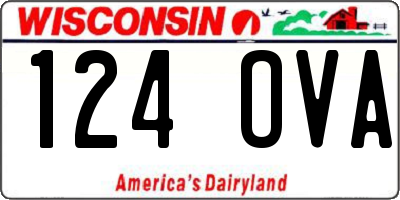 WI license plate 124OVA