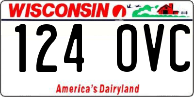 WI license plate 124OVC