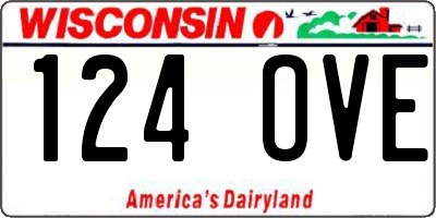 WI license plate 124OVE