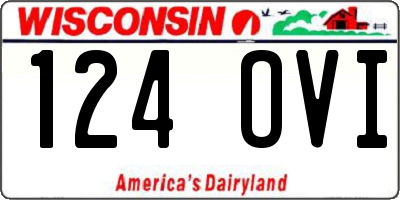 WI license plate 124OVI