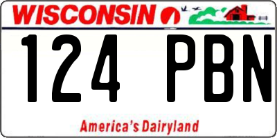 WI license plate 124PBN
