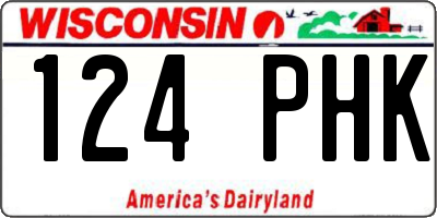 WI license plate 124PHK