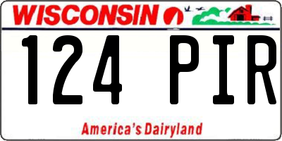 WI license plate 124PIR