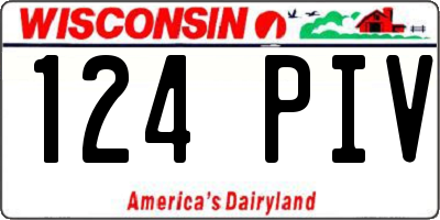 WI license plate 124PIV