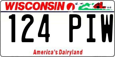 WI license plate 124PIW
