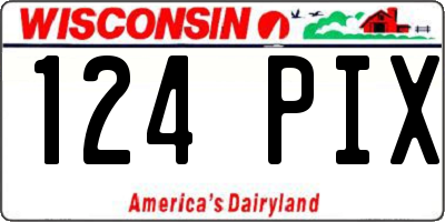 WI license plate 124PIX