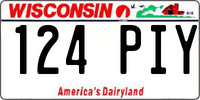 WI license plate 124PIY