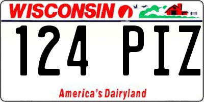 WI license plate 124PIZ