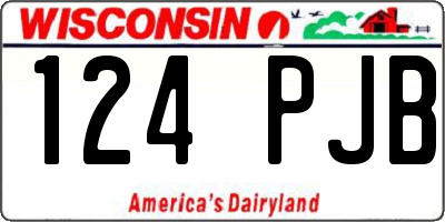 WI license plate 124PJB