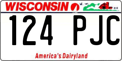 WI license plate 124PJC