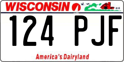 WI license plate 124PJF