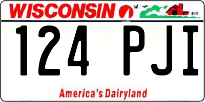 WI license plate 124PJI