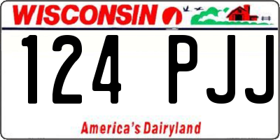 WI license plate 124PJJ