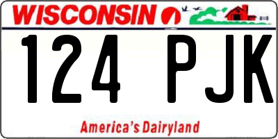 WI license plate 124PJK