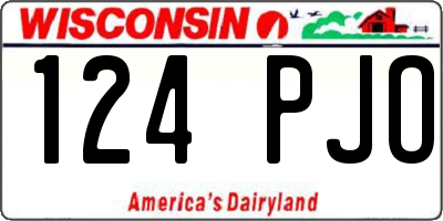 WI license plate 124PJO