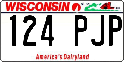 WI license plate 124PJP