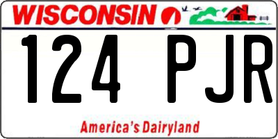 WI license plate 124PJR
