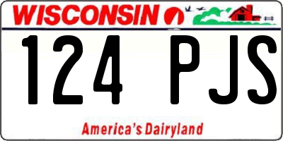 WI license plate 124PJS