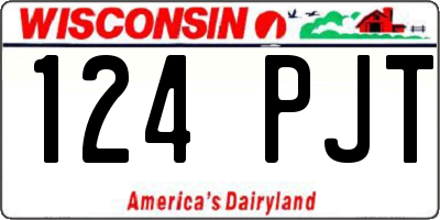 WI license plate 124PJT