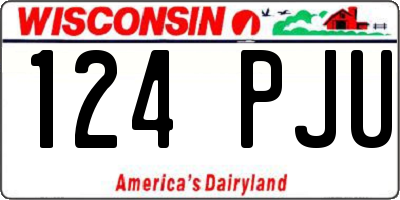 WI license plate 124PJU