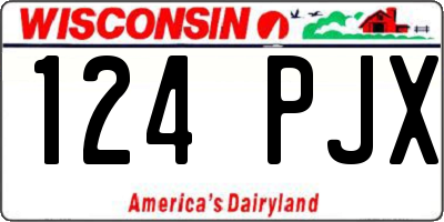 WI license plate 124PJX