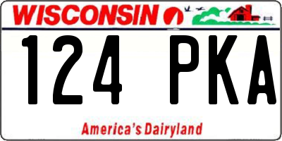 WI license plate 124PKA