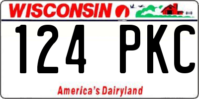 WI license plate 124PKC