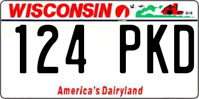 WI license plate 124PKD