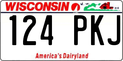 WI license plate 124PKJ