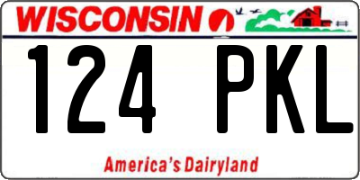 WI license plate 124PKL
