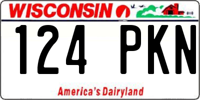 WI license plate 124PKN
