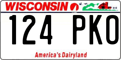 WI license plate 124PKO