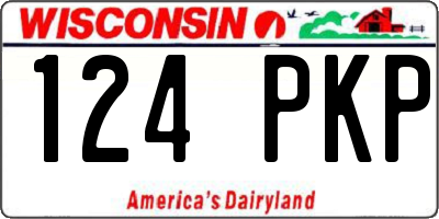 WI license plate 124PKP