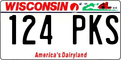 WI license plate 124PKS