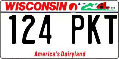 WI license plate 124PKT