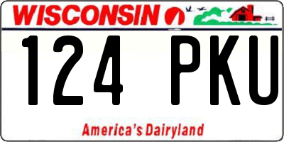 WI license plate 124PKU