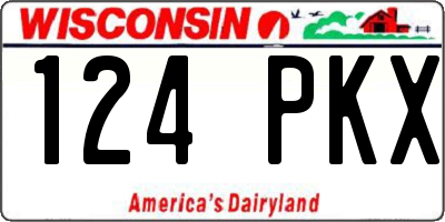 WI license plate 124PKX