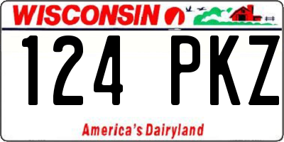 WI license plate 124PKZ