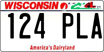 WI license plate 124PLA