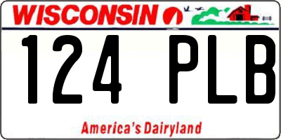 WI license plate 124PLB