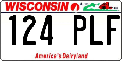 WI license plate 124PLF