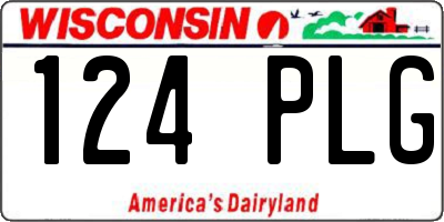 WI license plate 124PLG
