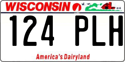 WI license plate 124PLH
