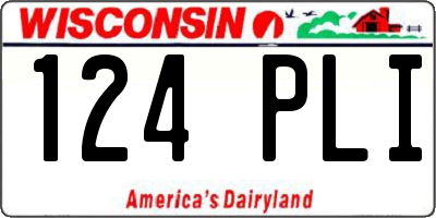 WI license plate 124PLI