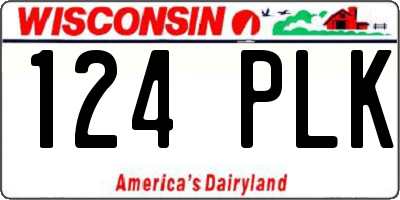 WI license plate 124PLK