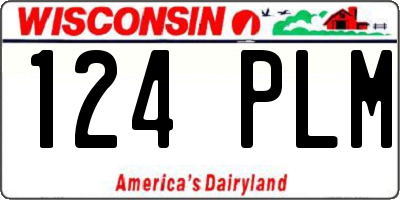 WI license plate 124PLM