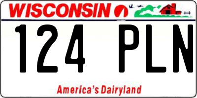 WI license plate 124PLN